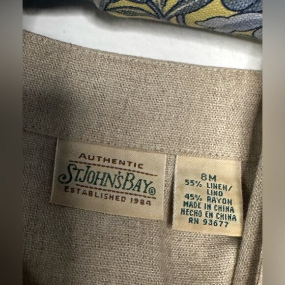 St. John’s Bay Size 8 or Medium linen blend button down sleeveless duster dress - Picture 8 of 8